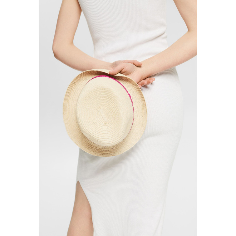 sombrero trilby con cinta de paja femme ESPRIT