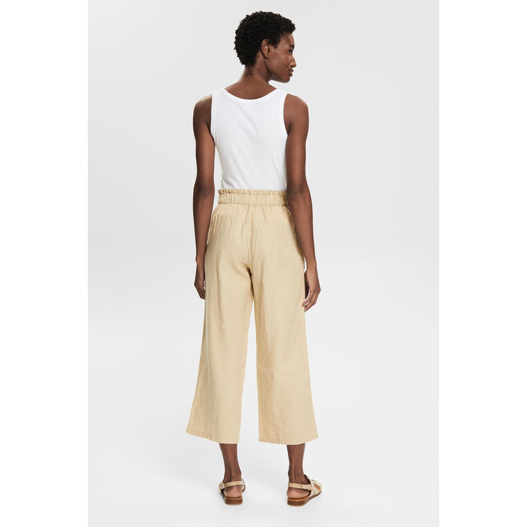 pantalon tobillero de lino femme ESPRIT