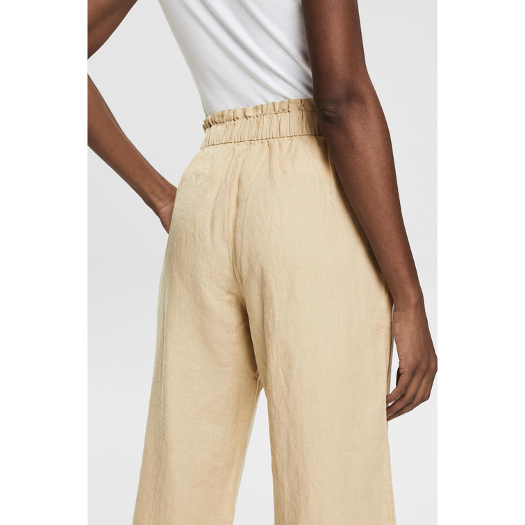 pantalon tobillero de lino femme ESPRIT
