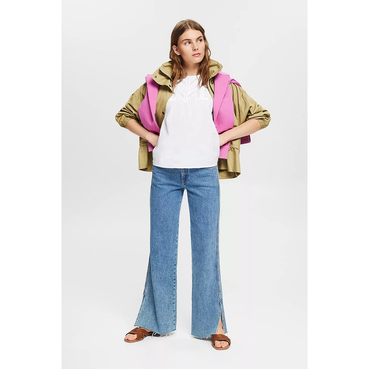 top con encaje calado femme ESPRIT
