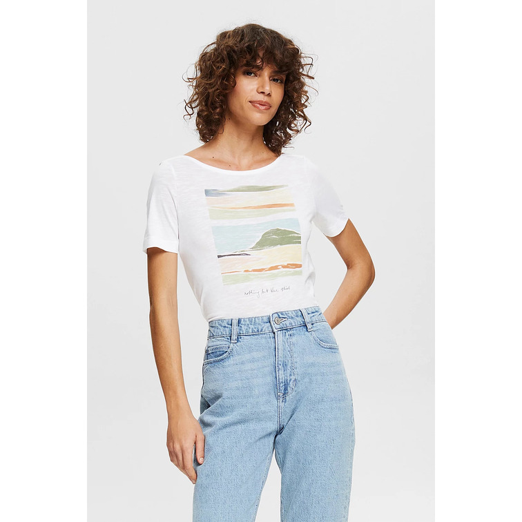t-shirt femme  ESPRIT sus boat neck t
