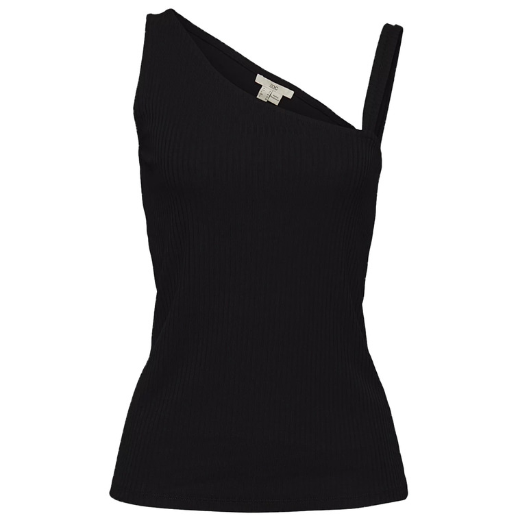 top asimétrico con acabado acanalado femme ESPRIT