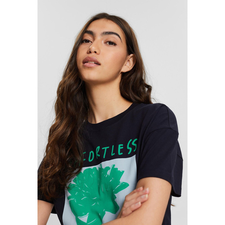 t-shirt estampada de corte holgado femme ESPRIT