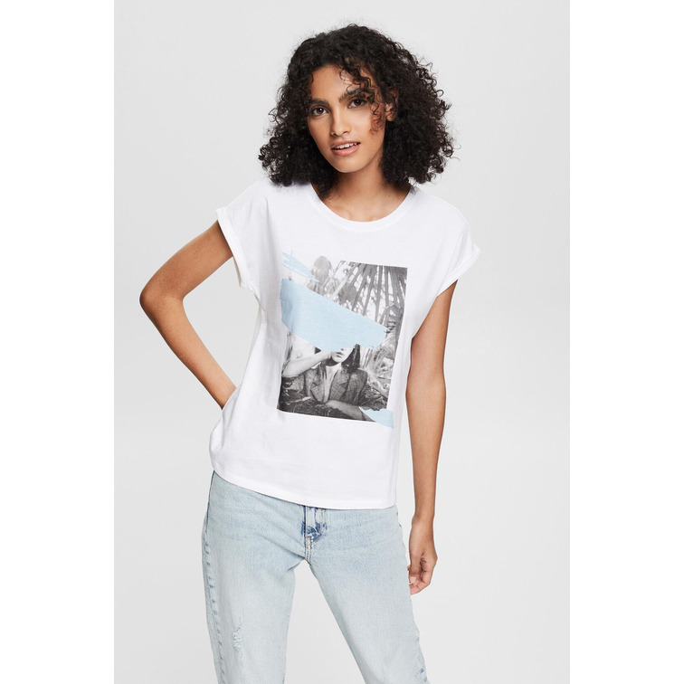 t-shirt con estampado frontal femme ESPRIT