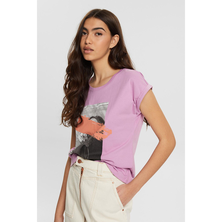 t-shirt con estampado frontal femme ESPRIT
