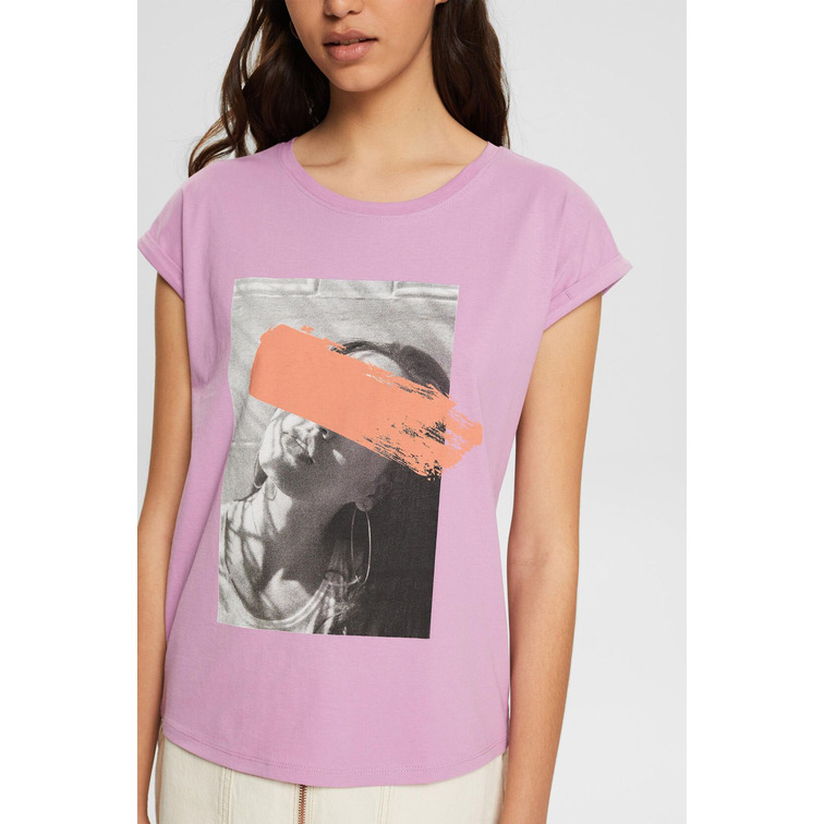 t-shirt con estampado frontal femme ESPRIT