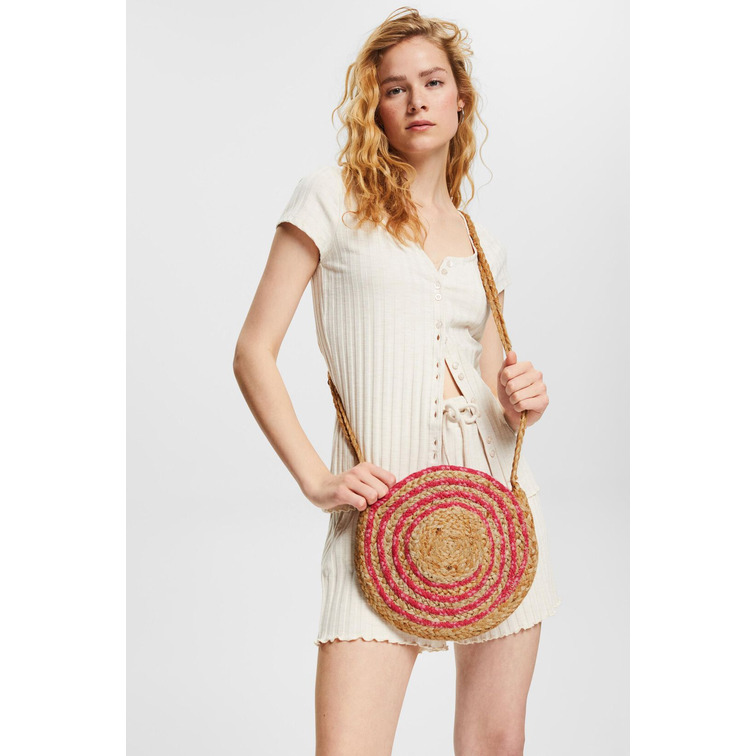 sac à main bandolera en mezcla de yute femme ESPRIT