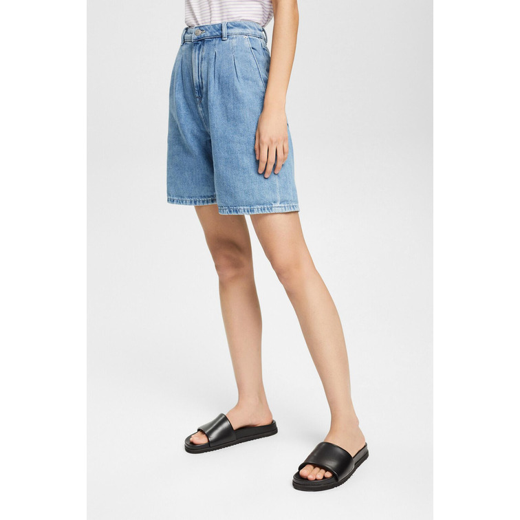 short jeans con pliegues en la cintura femme ESPRIT