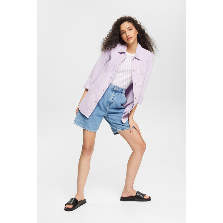short jeans con pliegues en la cintura femme ESPRIT