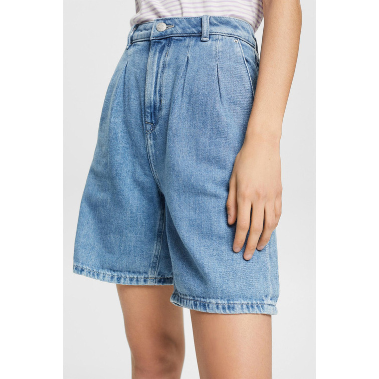 short jeans con pliegues en la cintura femme ESPRIT