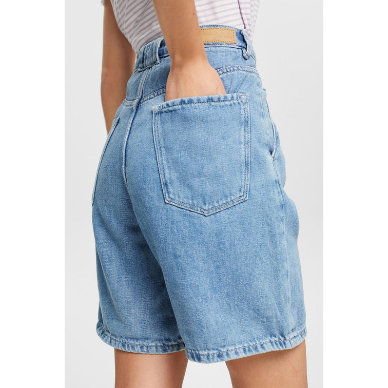 short jeans con pliegues en la cintura femme ESPRIT