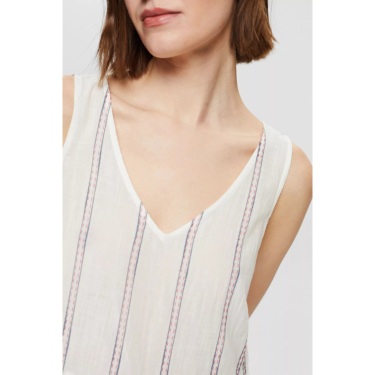 robe midi con rayas bordadas femme ESPRIT