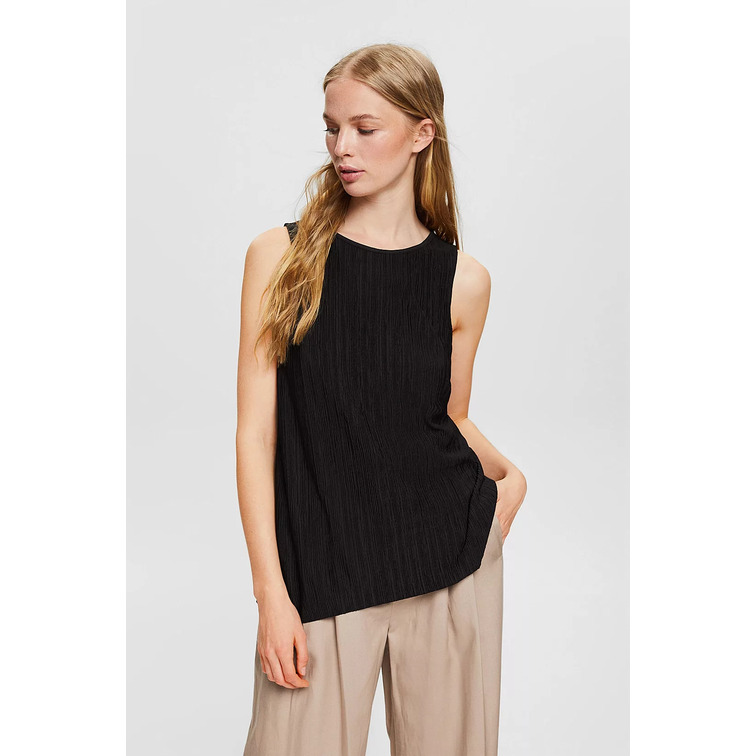 top liso con efecto arrugado femme ESPRIT