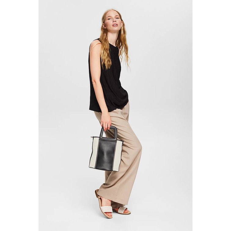 top liso con efecto arrugado femme ESPRIT