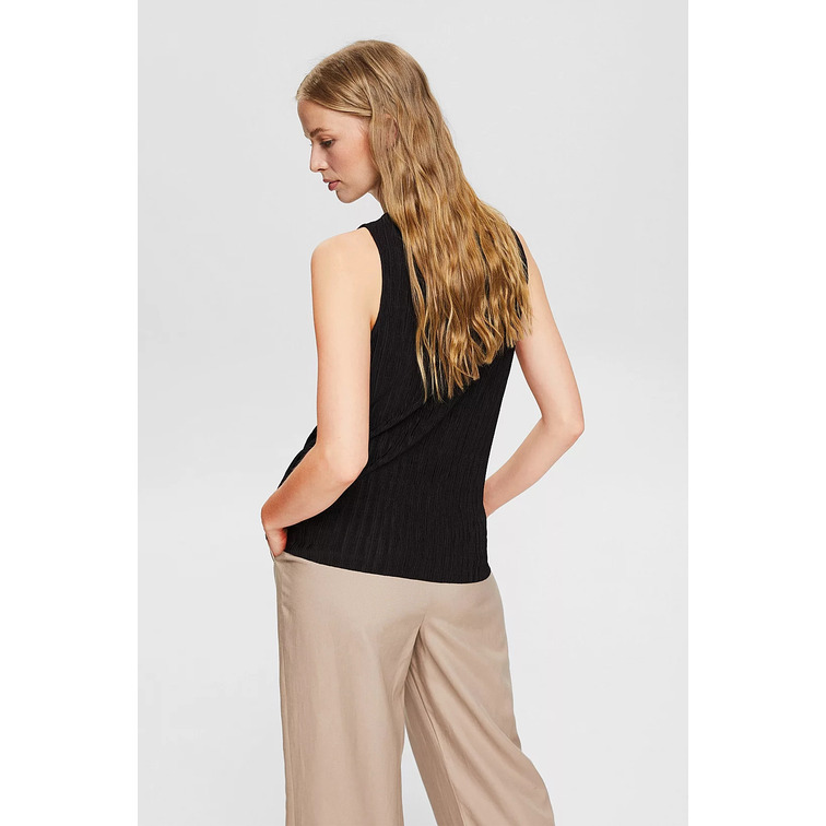 top liso con efecto arrugado femme ESPRIT