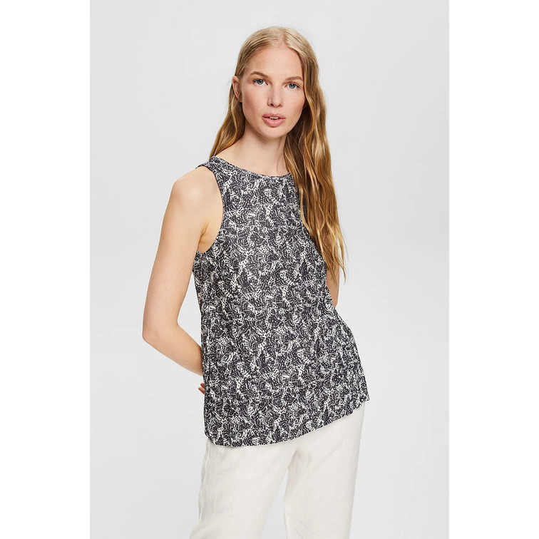 top estampado con efecto arrugado femme ESPRIT