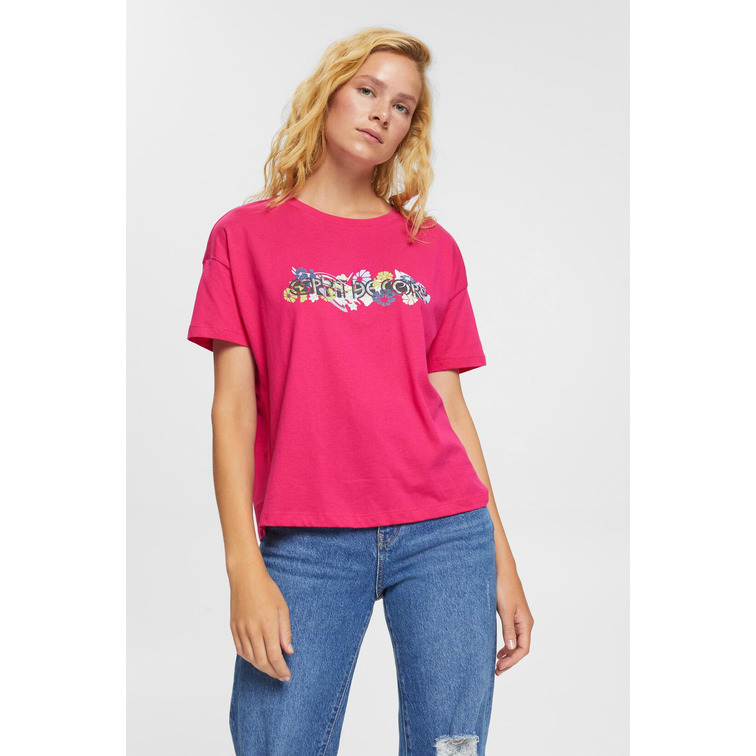t-shirt femme  ESPRIT sus flower typo