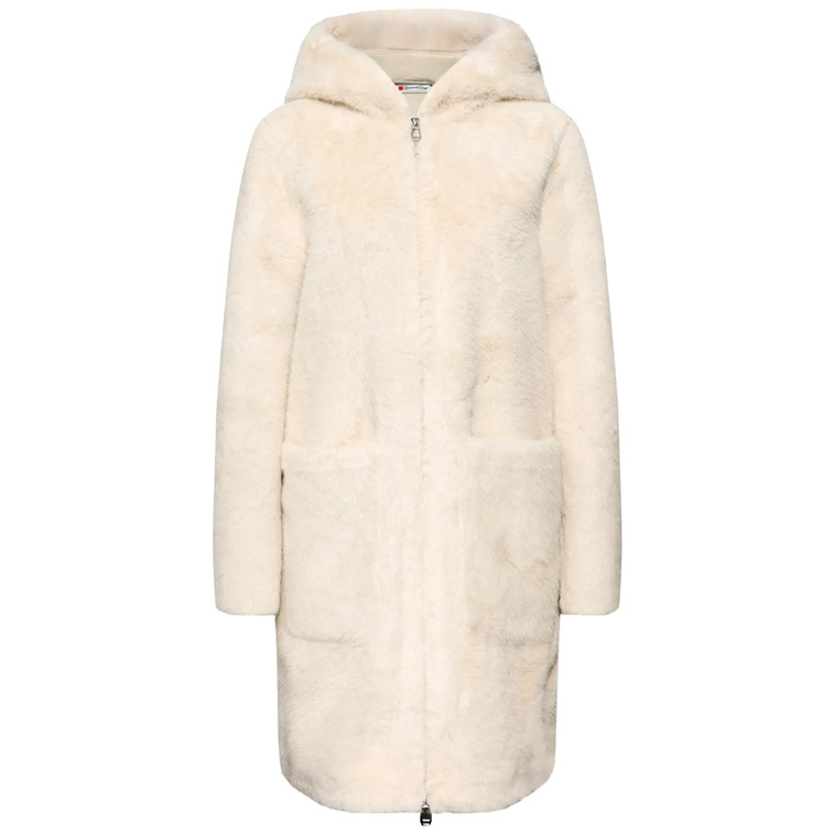 manteau femme  street fake fur coat w. hoody