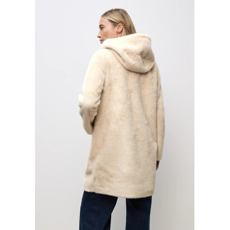 manteau femme  street fake fur coat w. hoody