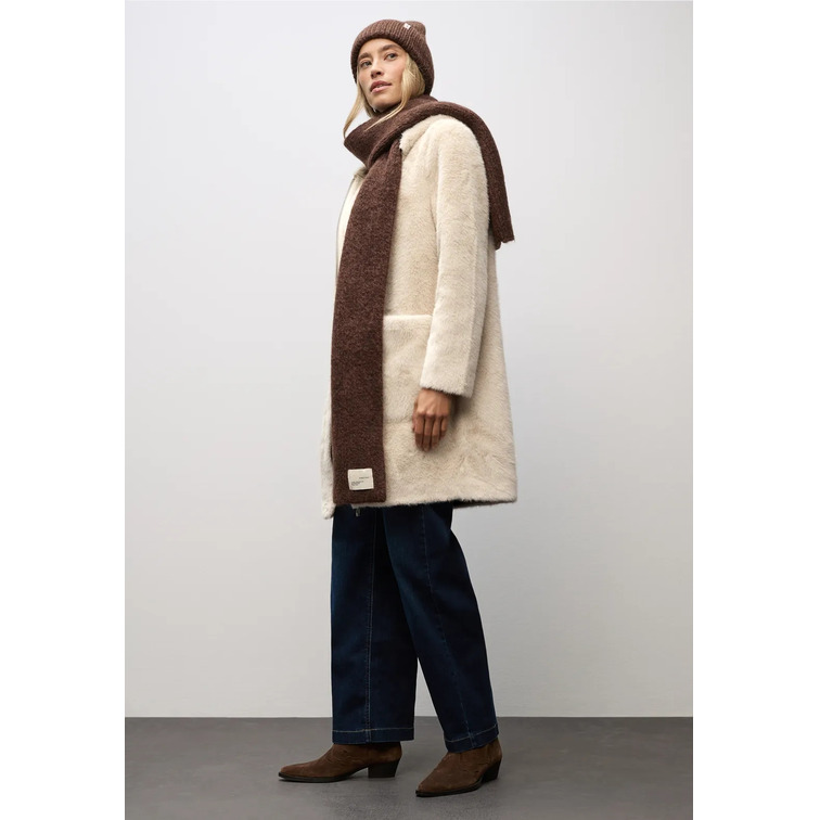 manteau femme  street fake fur coat w. hoody