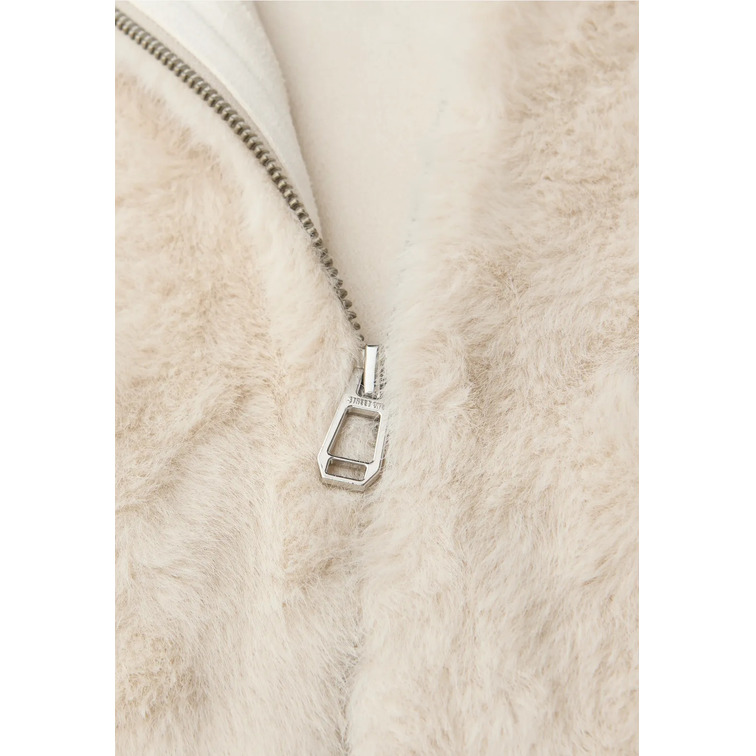 manteau femme  street fake fur coat w. hoody