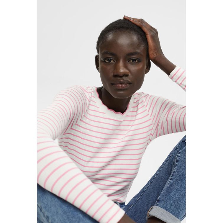 t-shirt femme  ESPRIT lslv tee stripe