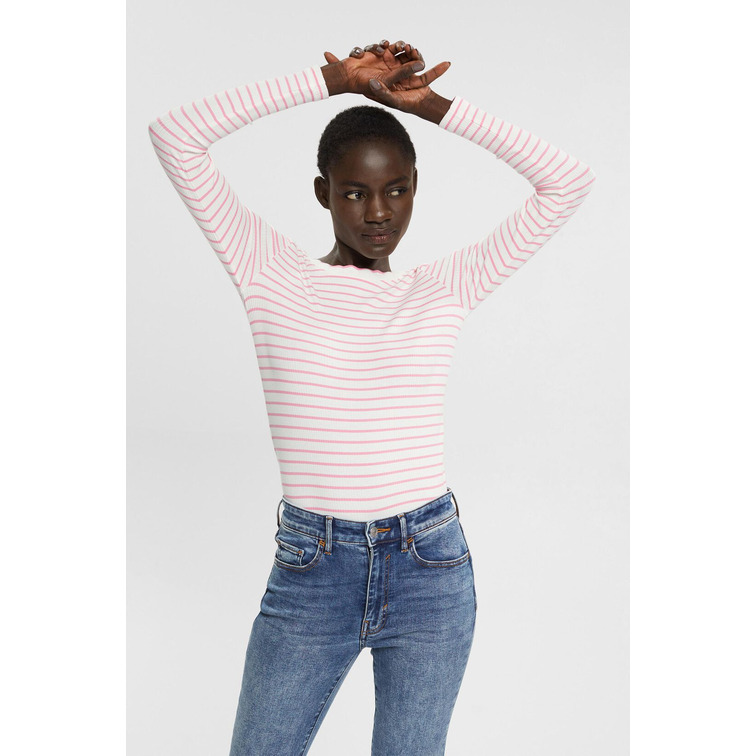 t-shirt femme  ESPRIT lslv tee stripe