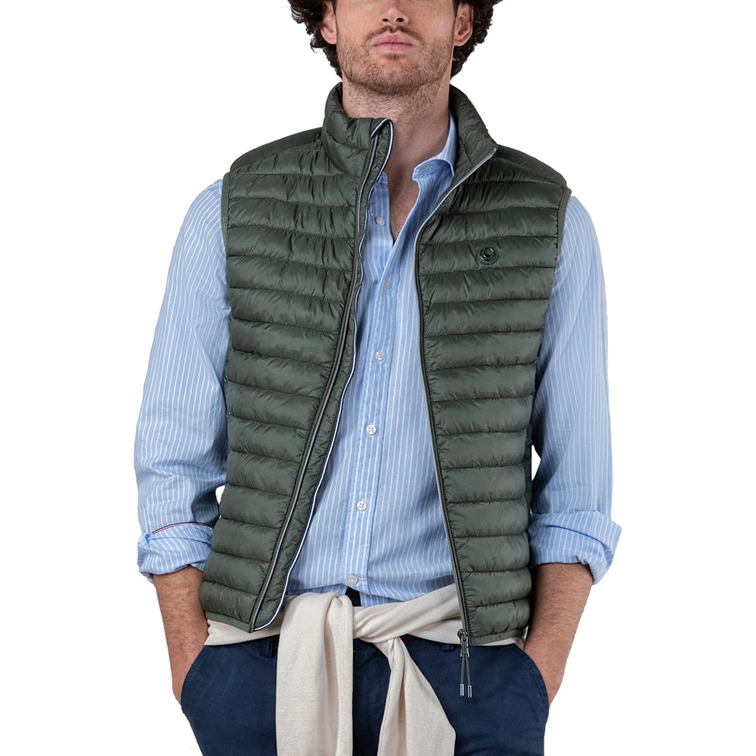 cazadora homme  ganso veste acolchado básico verde