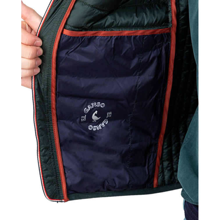 cazadora homme  ganso veste acolchado básico verde