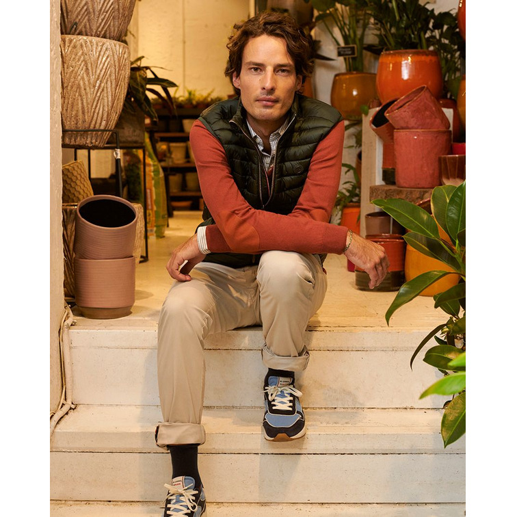 cazadora homme  ganso veste acolchado básico verde