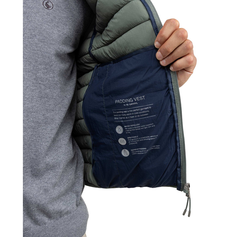 cazadora homme  el ganso veste acolchado básico verde