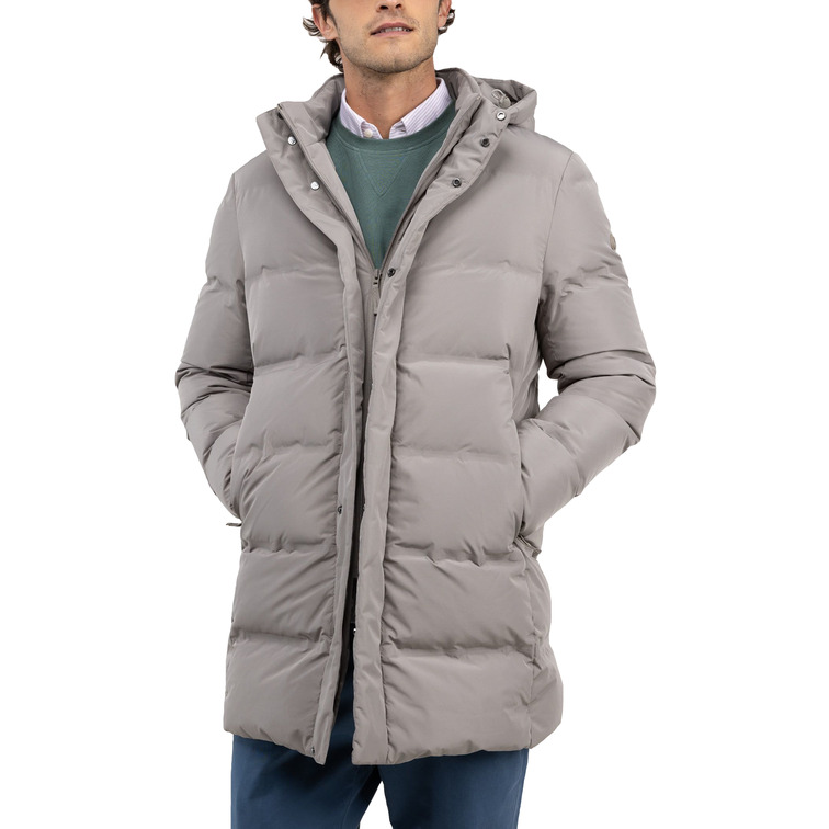 cazadora homme  el ganso manteau plumas largo beige