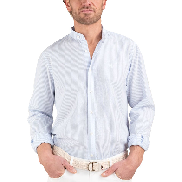 chemise homme  el ganso chemise seersucker raya celeste