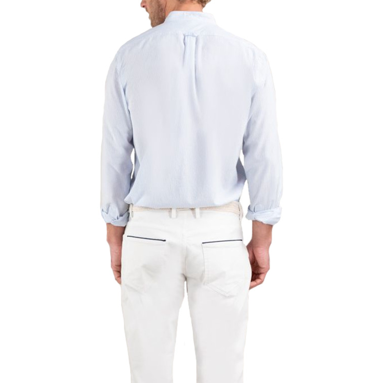 chemise homme  el ganso chemise seersucker raya celeste