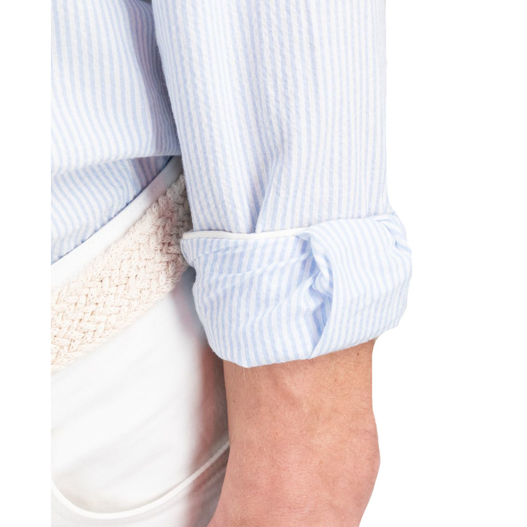 chemise homme  el ganso chemise seersucker raya celeste