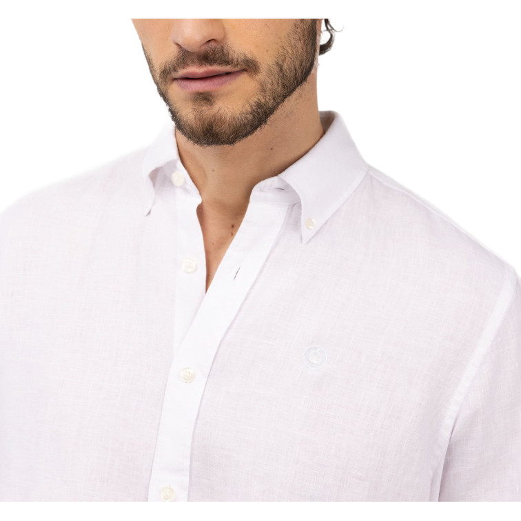 chemise homme  el ganso chemise lino garment dyed butto