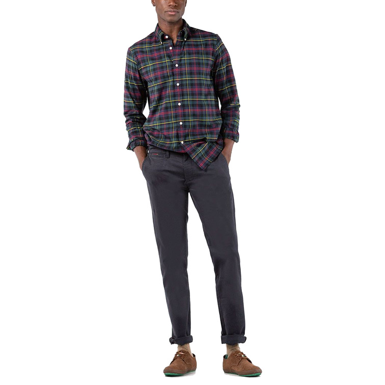chemise homme  ganso chemise cuadros tartán verde pe