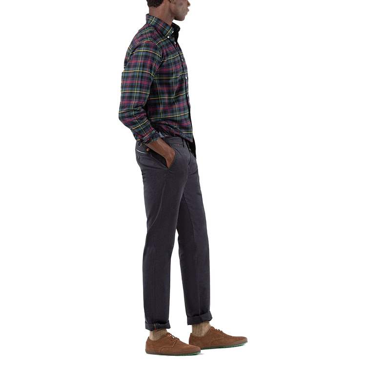 chemise homme  ganso chemise cuadros tartán verde pe