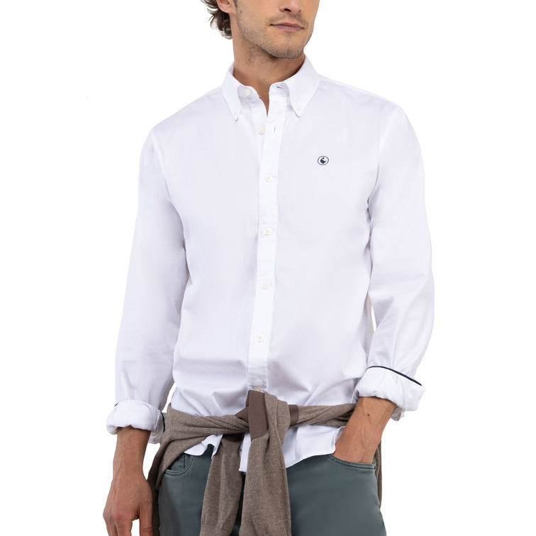 chemise homme  el ganso chemise garment dyed algodón bl