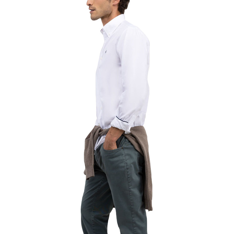 chemise homme  el ganso chemise garment dyed algodón bl