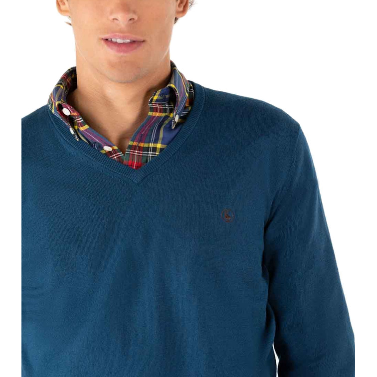 maillot homme  ganso maillot cuello pico coderas azu