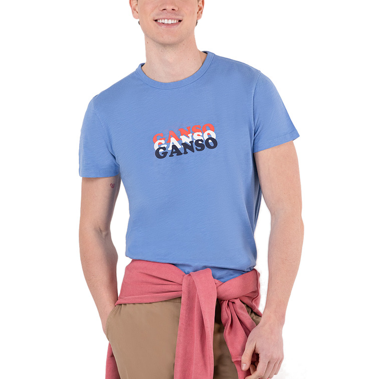t-shirt homme  ganso t-shirt estampada ganso azul
