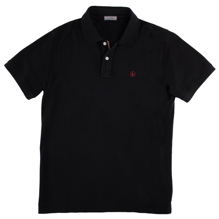pôle homme  el ganso pôle piqué garment dyed negro
