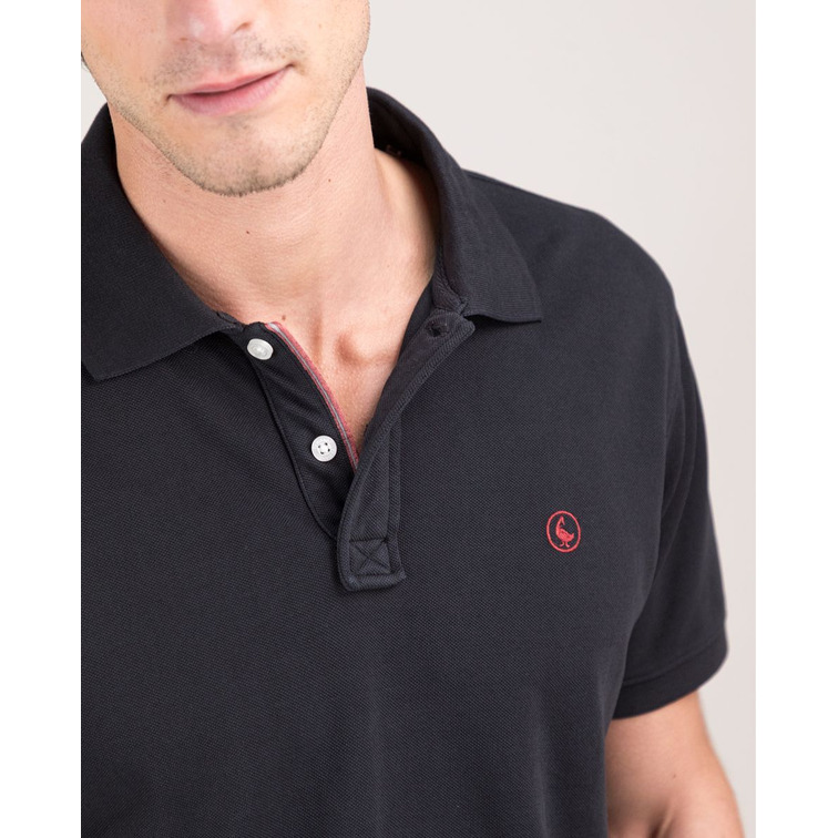 pôle homme  el ganso pôle piqué garment dyed negro