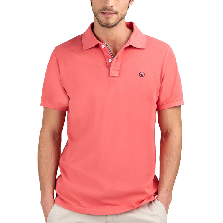 pôle homme  el ganso pôle piqué garment dyed coral