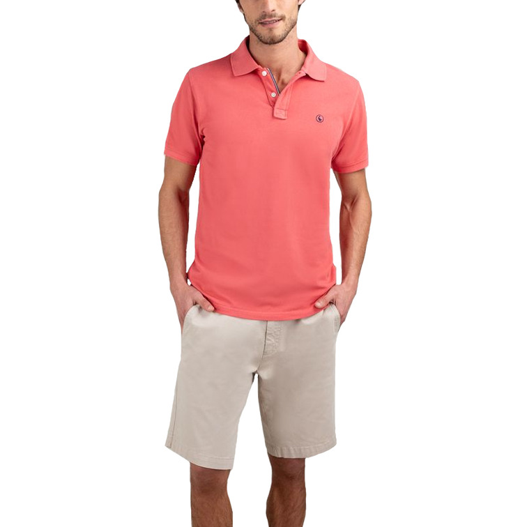 pôle homme  el ganso pôle piqué garment dyed coral