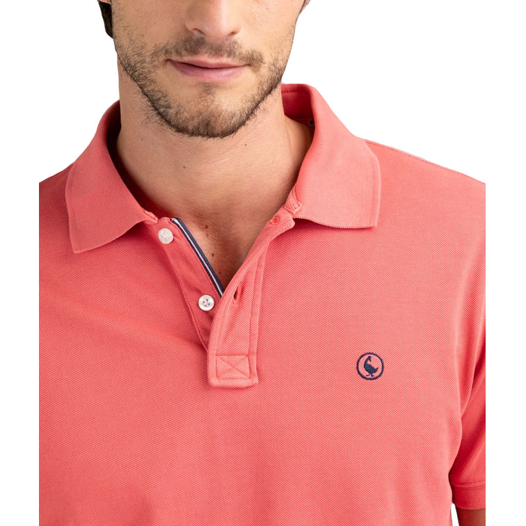 pôle homme  el ganso pôle piqué garment dyed coral