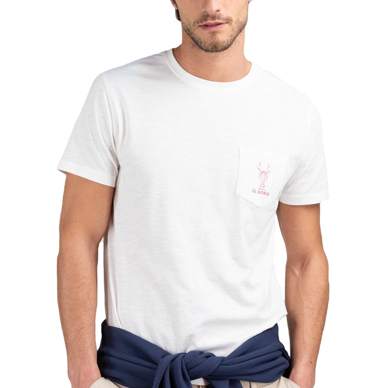 t-shirt homme  el ganso t-shirt garment dyed blanco l