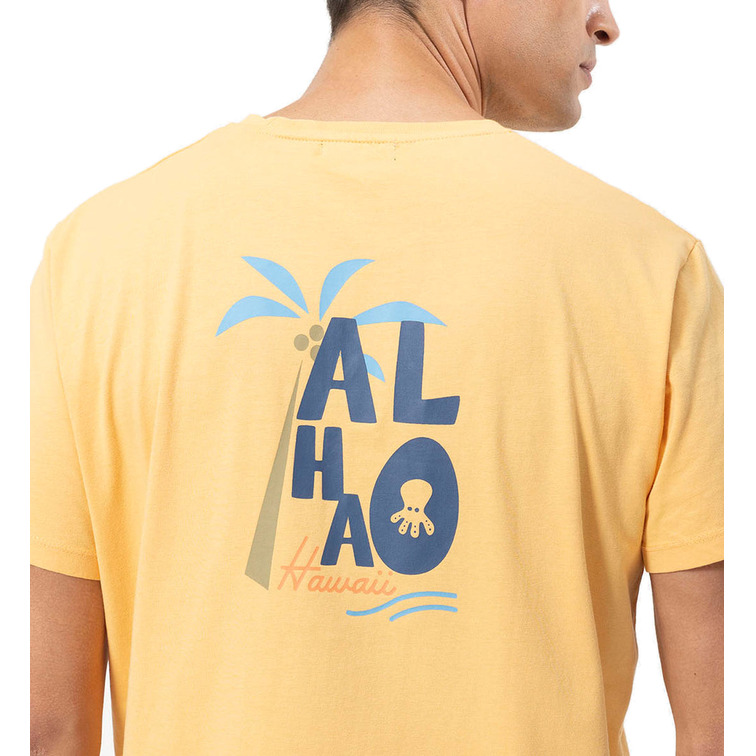 t-shirt homme  pulpo t-shirt estampado aloha naran