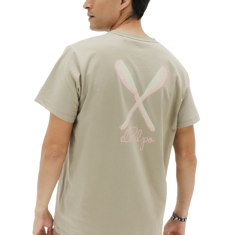 t-shirt homme  el pulpo t-shirt palas dibujadas verde